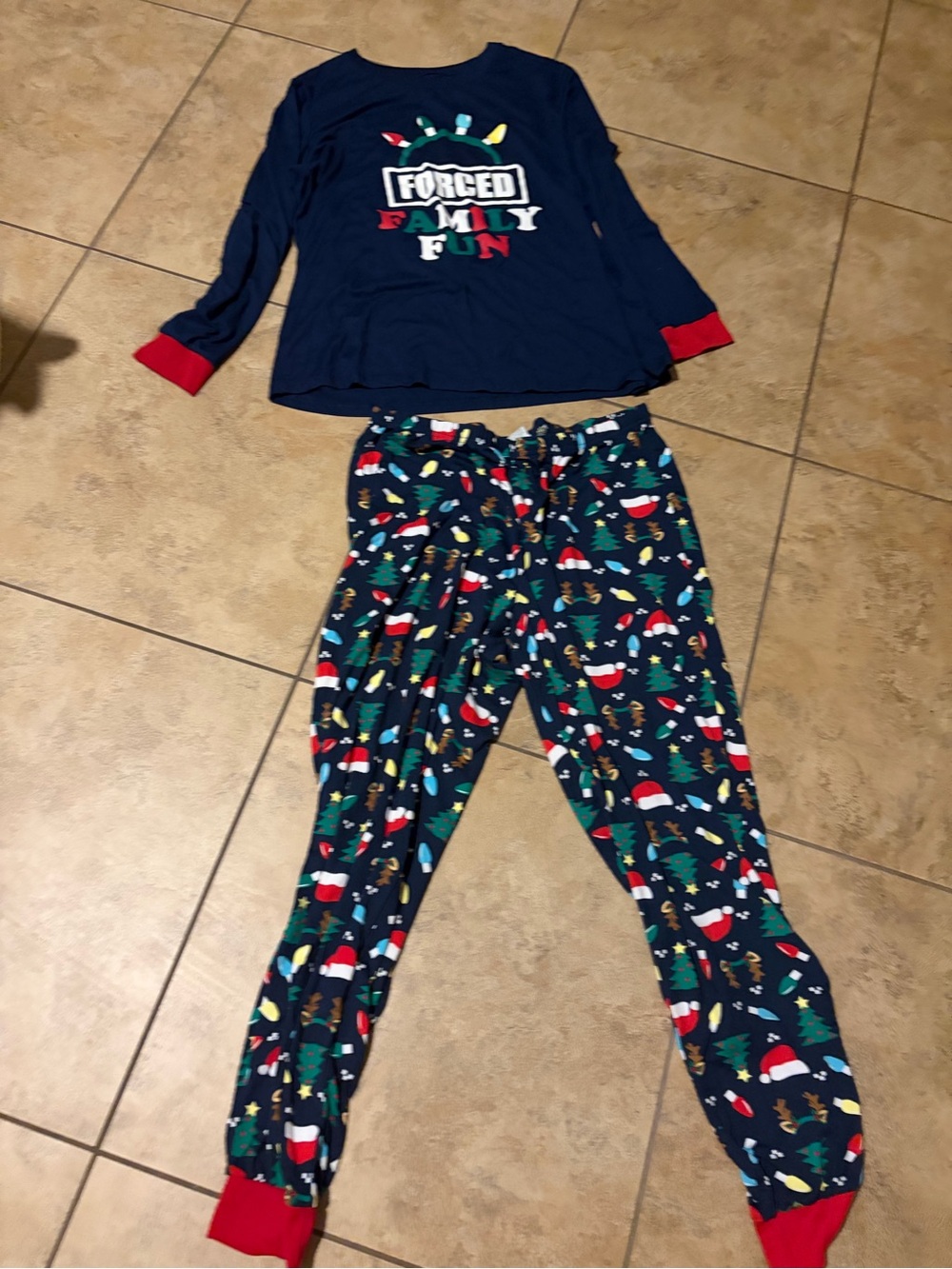 Women’s Navy Holiday 'Forced Family Fun' Pajama Set